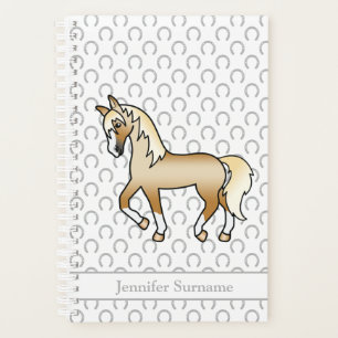 Palomino Cartoon Trotting Horse & Custom Text Planner
