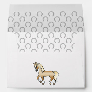 Palomino Cute Cartoon Trotting Horse Illustration Envelope