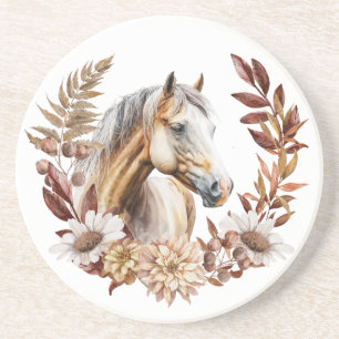 Palomino Gold Quarterhorse Autumn Wreath Coaster
