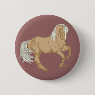Palomino Horse 6 Cm Round Badge