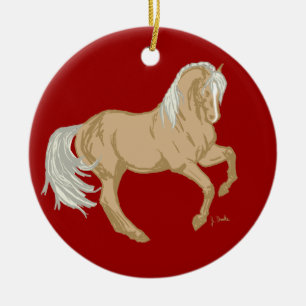 Palomino Horse Ceramic Tree Decoration