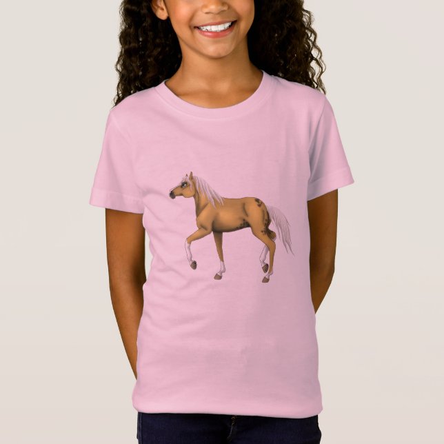 Palomino Horse Girl T-Shirt (Front)