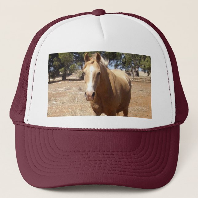 Palomino Horse Greeting,- Trucker Hat (Front)