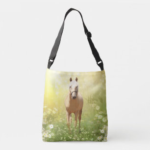 Palomino Horse in daisies Crossbody Bag