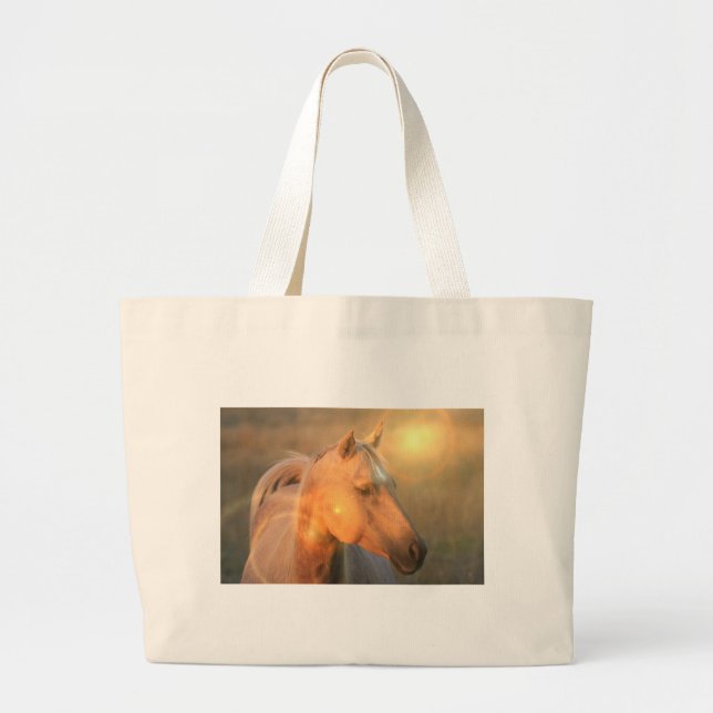 Palomino Horse in Light Canvas Bag (Front)