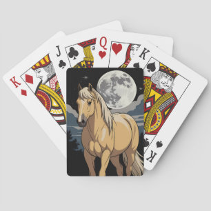 Palomino Horse In Moonlight Playing Cards