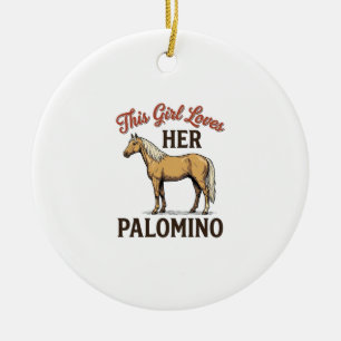 Palomino Horse Lover Vintage Engraving T-Shirt_1 Ceramic Tree Decoration