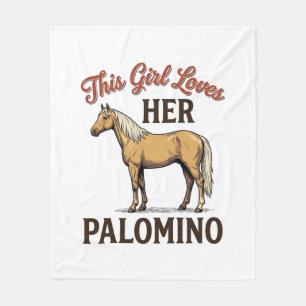 Palomino Horse Lover Vintage Engraving T-Shirt_1 Fleece Blanket