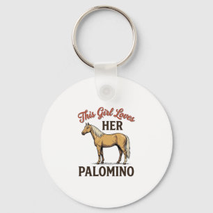 Palomino Horse Lover Vintage Engraving T-Shirt_1 Key Ring
