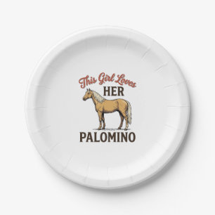 Palomino Horse Lover Vintage Engraving T-Shirt_1 Paper Plate