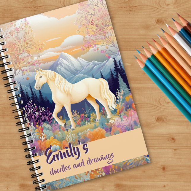 Palomino Horse Mountain Girls Creative Journalling Notebook (Palomino Horse Mountain Meadow Creative Journal. Personal the front & the gift message on the back.)
