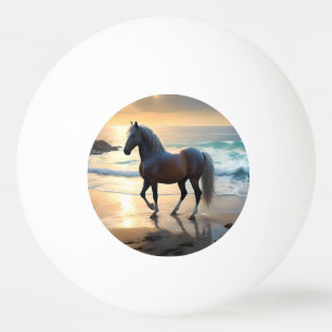 Palomino Horse On The Beach, Cube Pouffe Ping Pong Ball