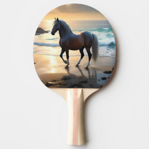 Palomino Horse On The Beach, Cube Pouffe Ping Pong Paddle