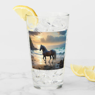 Palomino Horse On The Beach, Glass