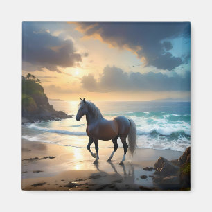Palomino Horse On The Beach, Magnet