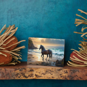 Palomino Horse On The Beach, Plaque