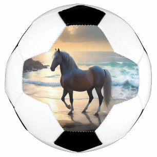Palomino Horse On The Beach, Soccer Ball