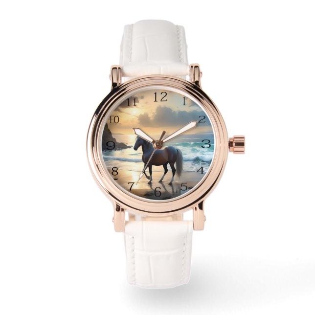 Palomino Horse On The Beach, Watch (Front)