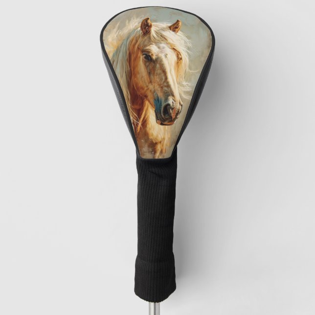 Palomino Horse Portrait Golf Head Cover (Front)