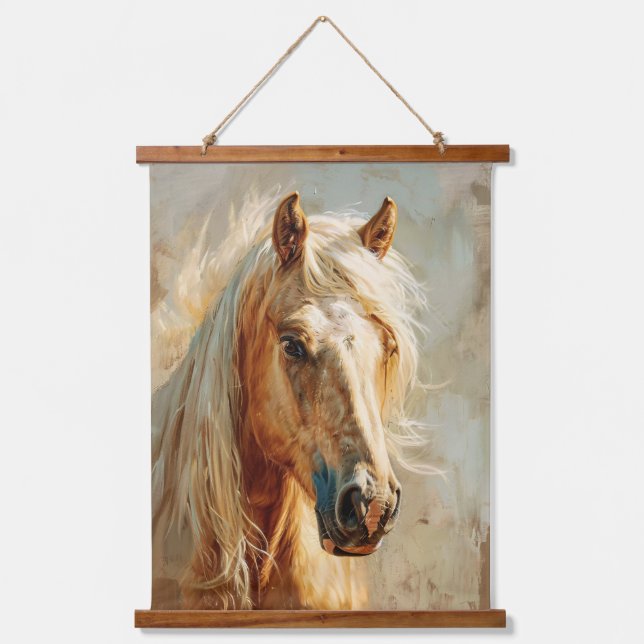Palomino Horse Portrait Hanging Tapestry (Front)