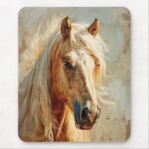 Palomino Horse Portrait Mouse Pad