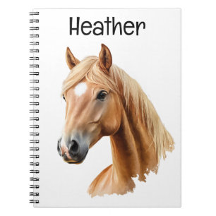 Palomino Horse Portrait Personalised  Notebook