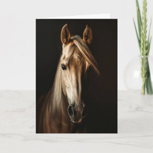 Palomino Horse Portrait Photograph Card