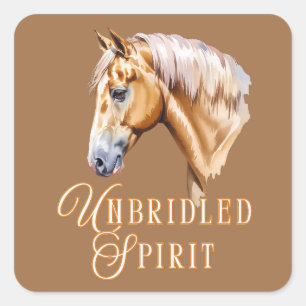 Palomino Horse Unbridled Spirit Square Sticker