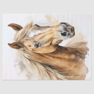 Palomino Horse Watercolor Decoupage Tissue Paper