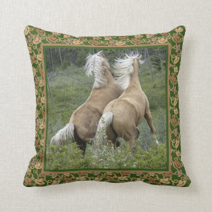 Palomino  Horses in Field Cushion