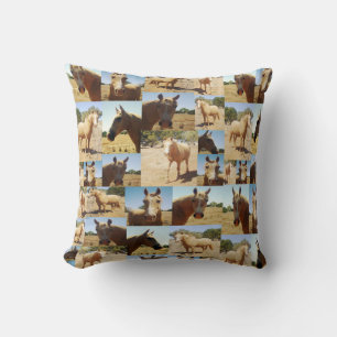 Palomino Horses Photo Collage, Cushion