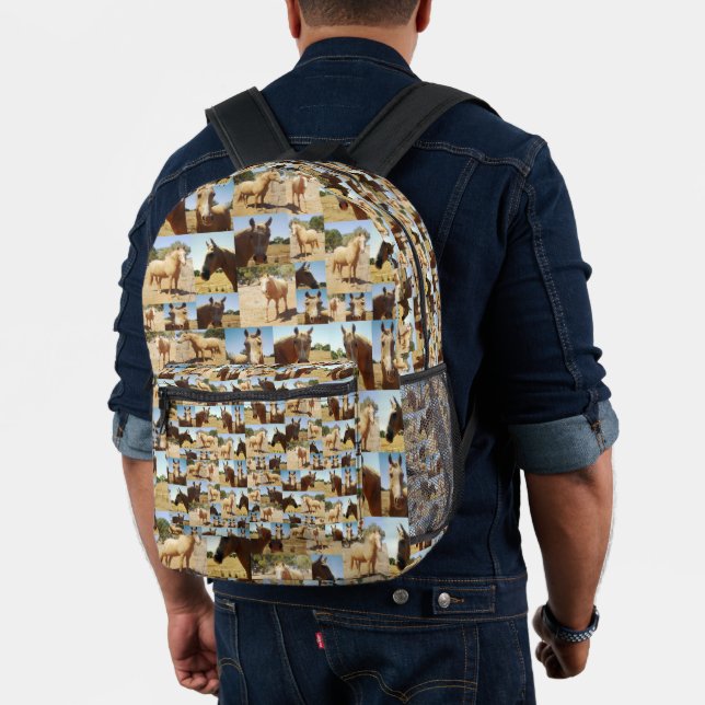 Palomino Horses Photo Collage, Printed Backpack (Insitu (Model))