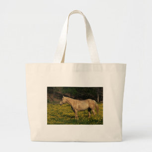 Palomino in Yellow Flowers Large Tote Bag