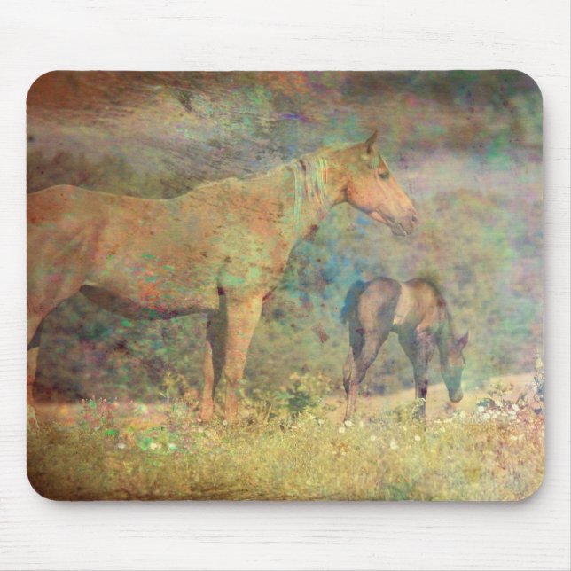 Palomino Mare and Foal Mouse Pad (Front)