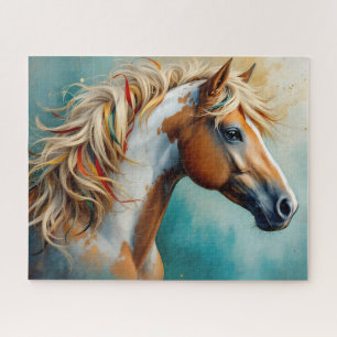 Palomino Paint Mustang Portrait Jigsaw Puzzle