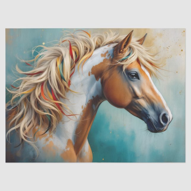 Palomino Paint Mustang Portrait Tissue Paper (Front)