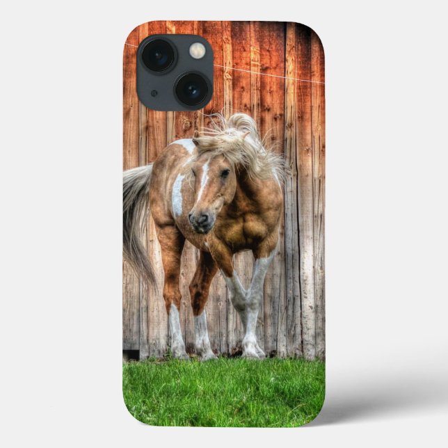 Palomino Paint Stallion and Barn for Horse-lovers Case-Mate iPhone Case (Back)