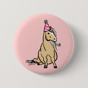 Palomino Party Pony 6 Cm Round Badge