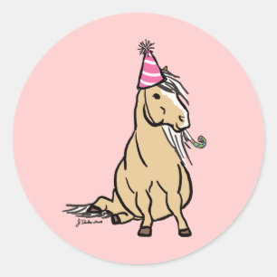 Palomino Party Pony Classic Round Sticker