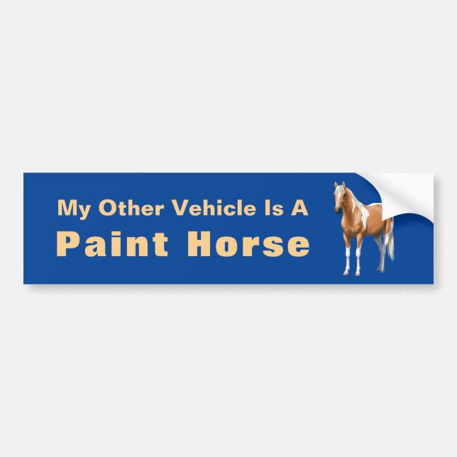 Palomino Pinto Quarter Horse Paint Horse Stallion Bumper Sticker (Front)