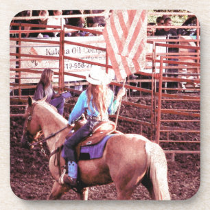 Palomino Rodeo American Flag Horse Coaster