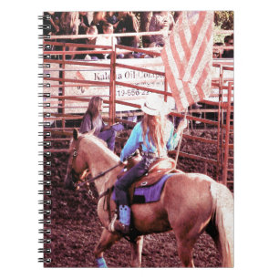 Palomino Rodeo American Flag Horse Spiral Notebook