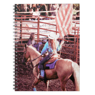 Palomino Rodeo American Flag Horse Spiral Notebook