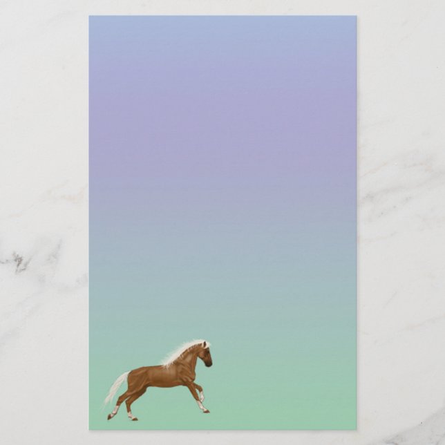 Palomino Running Pastel Stationery Paper (Front)