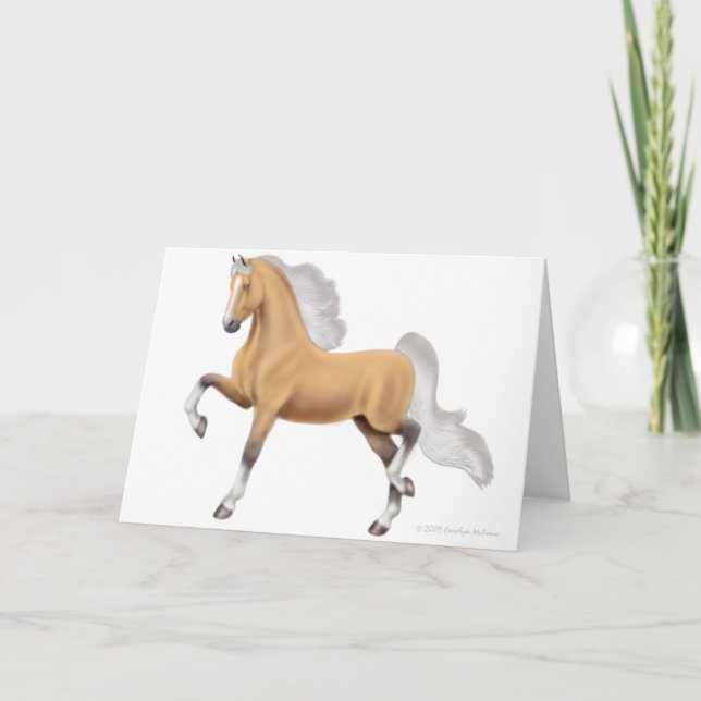 Palomino Saddlebred Horse Greeting Card (Front)