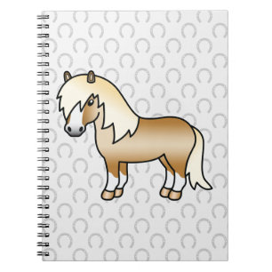Palomino Shetland Pony Cute Cartoon Illustration Spiral Notebook
