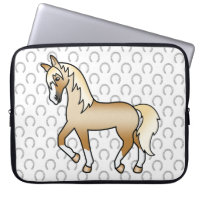 Palomino Trotting Horse Cute Cartoon Illustration