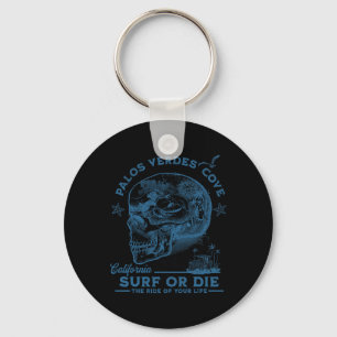 Palos Verdes Beach Surfing Girl Pacific Ocean Surf Key Ring