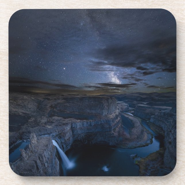 Palouse Falls Park & Milky Way | Washington State Coaster (Front)