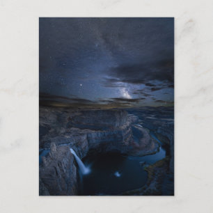 Palouse Falls Park & Milky Way   Washington State Postcard